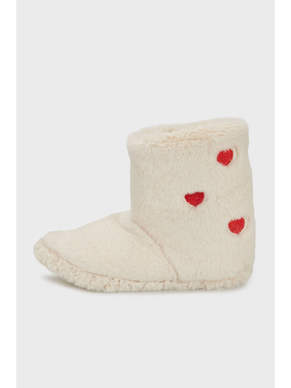 Ekru Kalpli Yumuşak Dokulu Pelüş Panduf 6722005-1