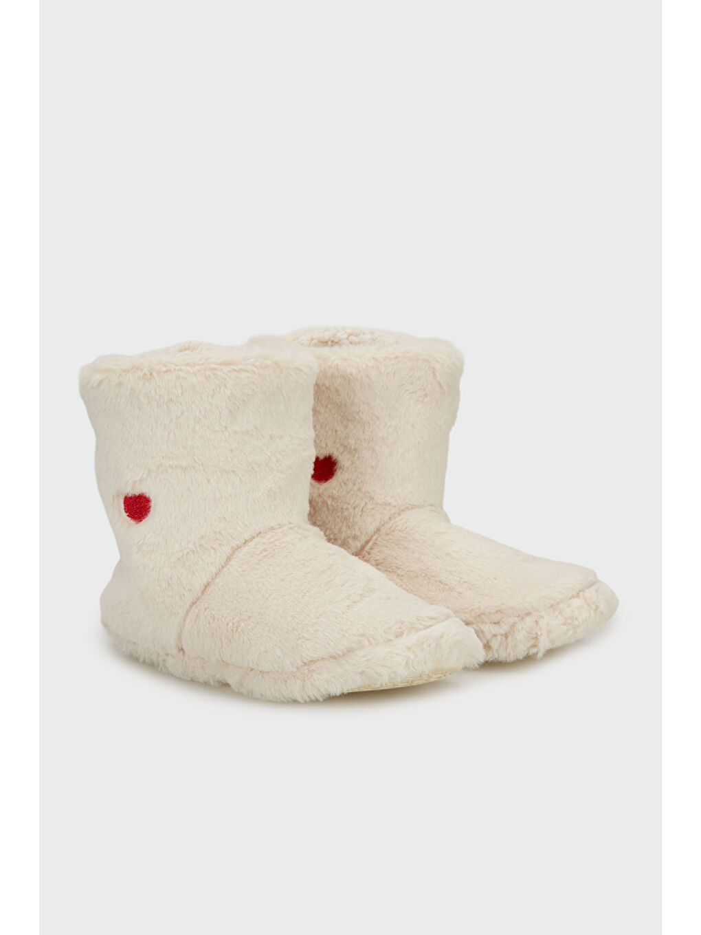 Ekru Kalpli Yumuşak Dokulu Pelüş Panduf 6722005-2