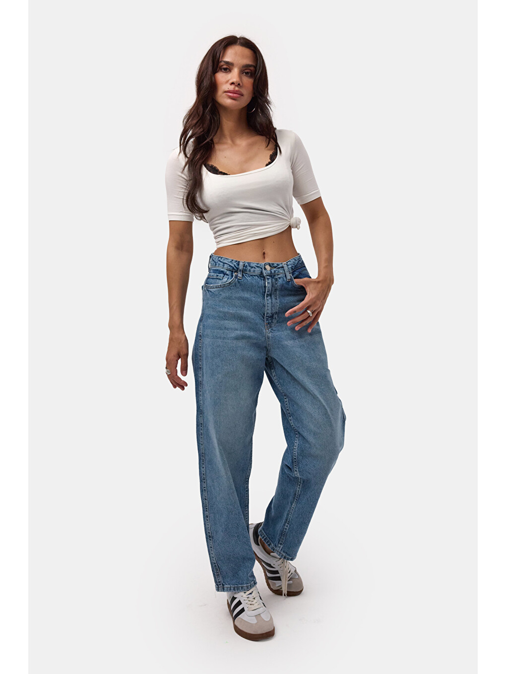 Kadın Mavi 4s6-4 Relax Fit Esnek Kumaş Denim Jean-2