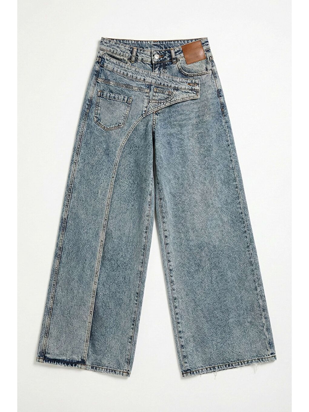 Mavi Kadın T.Kot Rengi Palazzo Fit Çift Kemer Detaylı Özel Tasarım Denim Jean-4