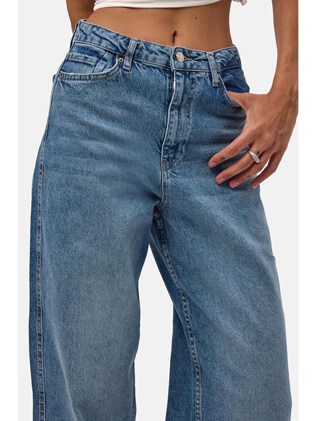 Kadın Mavi 4s6-4 Relax Fit Esnek Kumaş Denim Jean-3