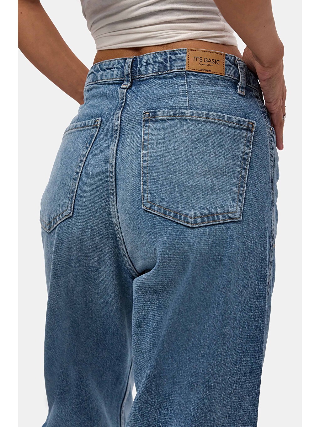 Kadın Mavi 4s6-4 Relax Fit Esnek Kumaş Denim Jean-5