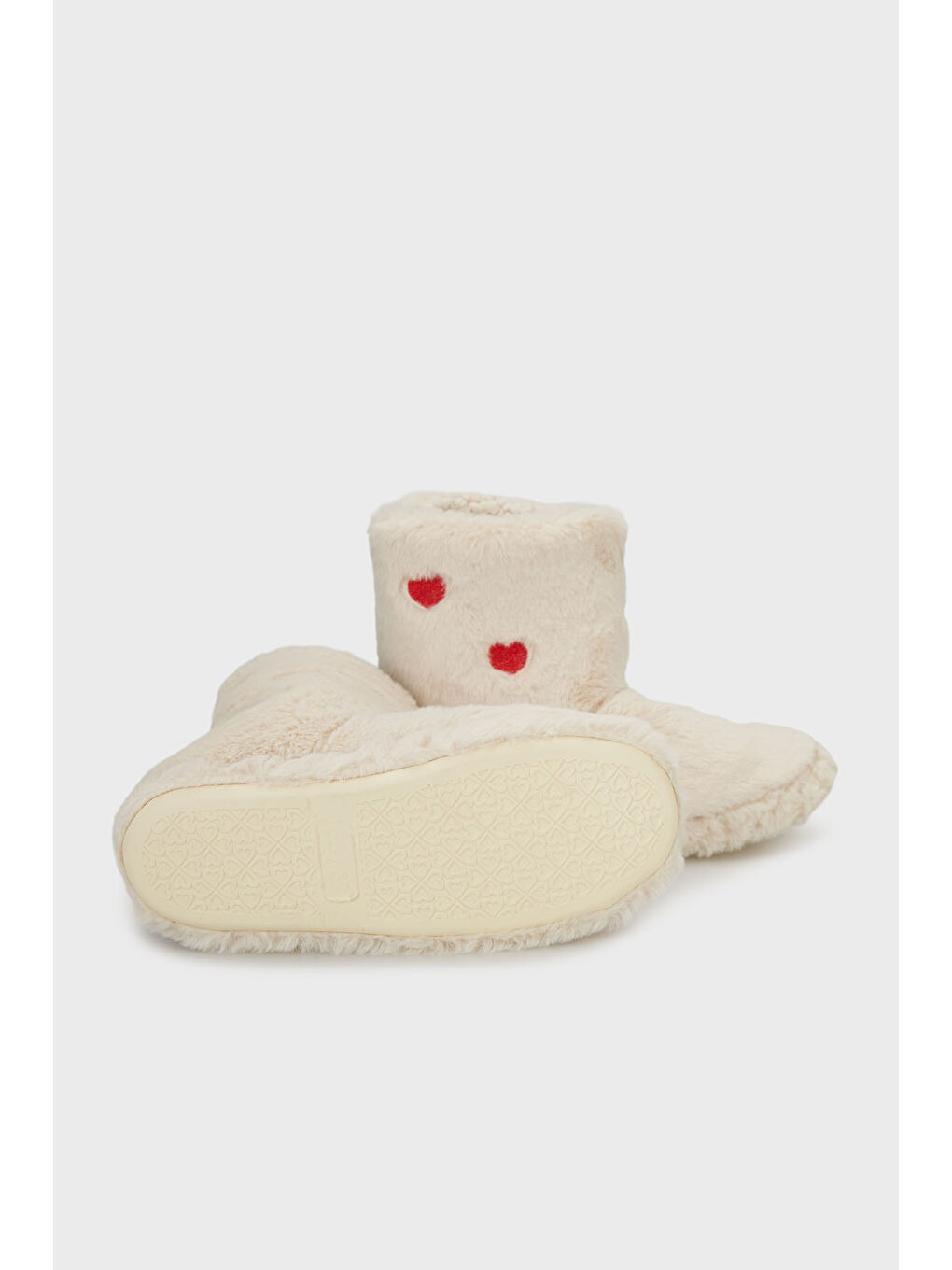 Ekru Kalpli Yumuşak Dokulu Pelüş Panduf 6722005-3