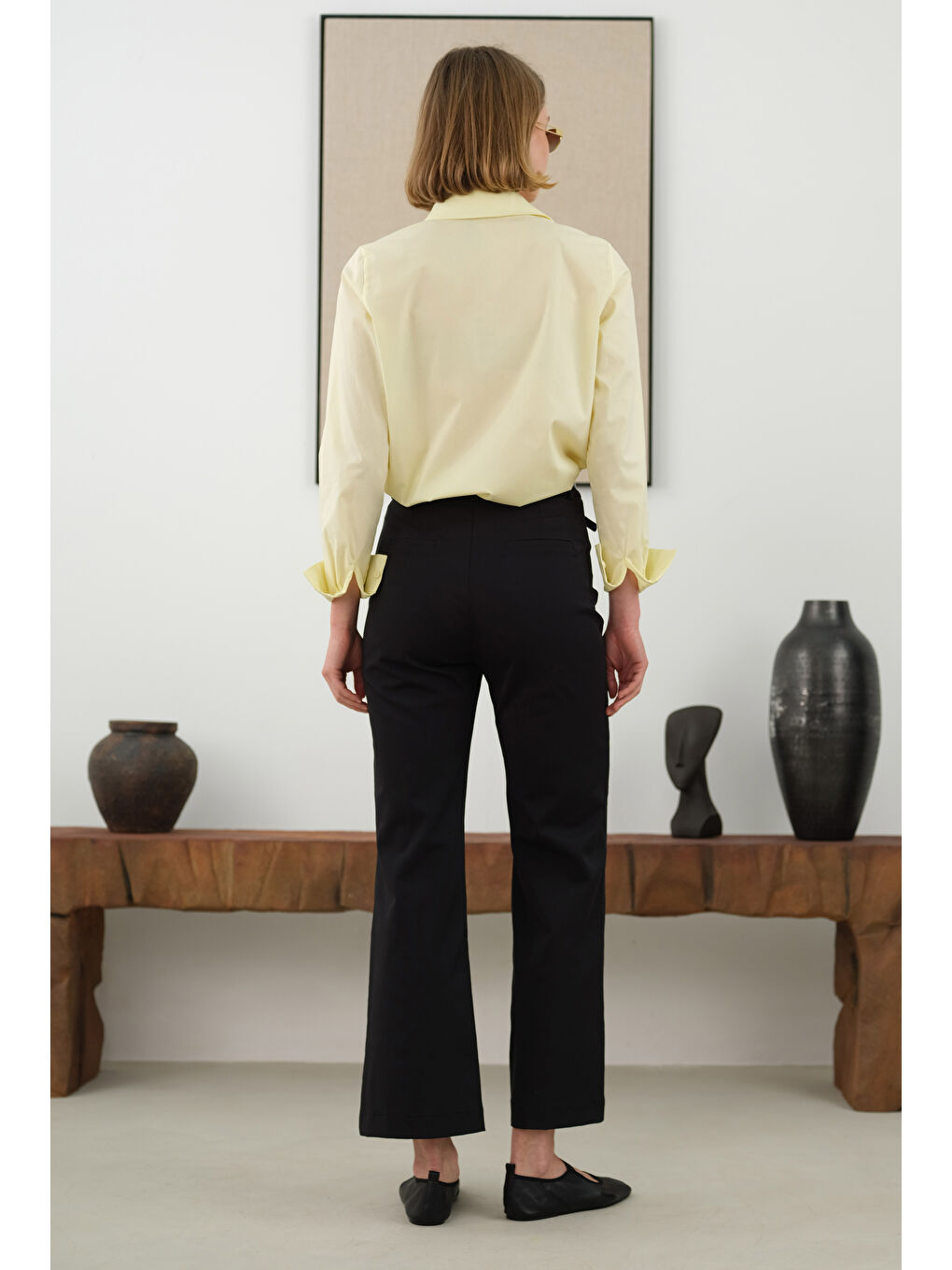 Kısa Fit Gömlek Soft Sarı-3