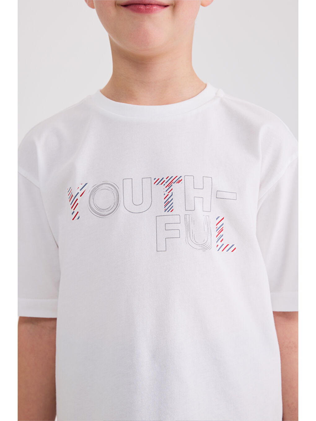 Erkek Çocuk Kısa Kollu Beyaz Tişört-1