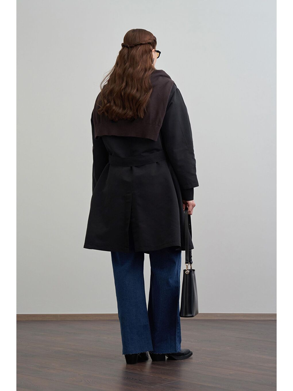 Siyah-Şal Yaka Trençkot-2