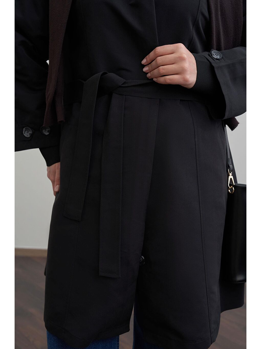 Siyah-Şal Yaka Trençkot-4