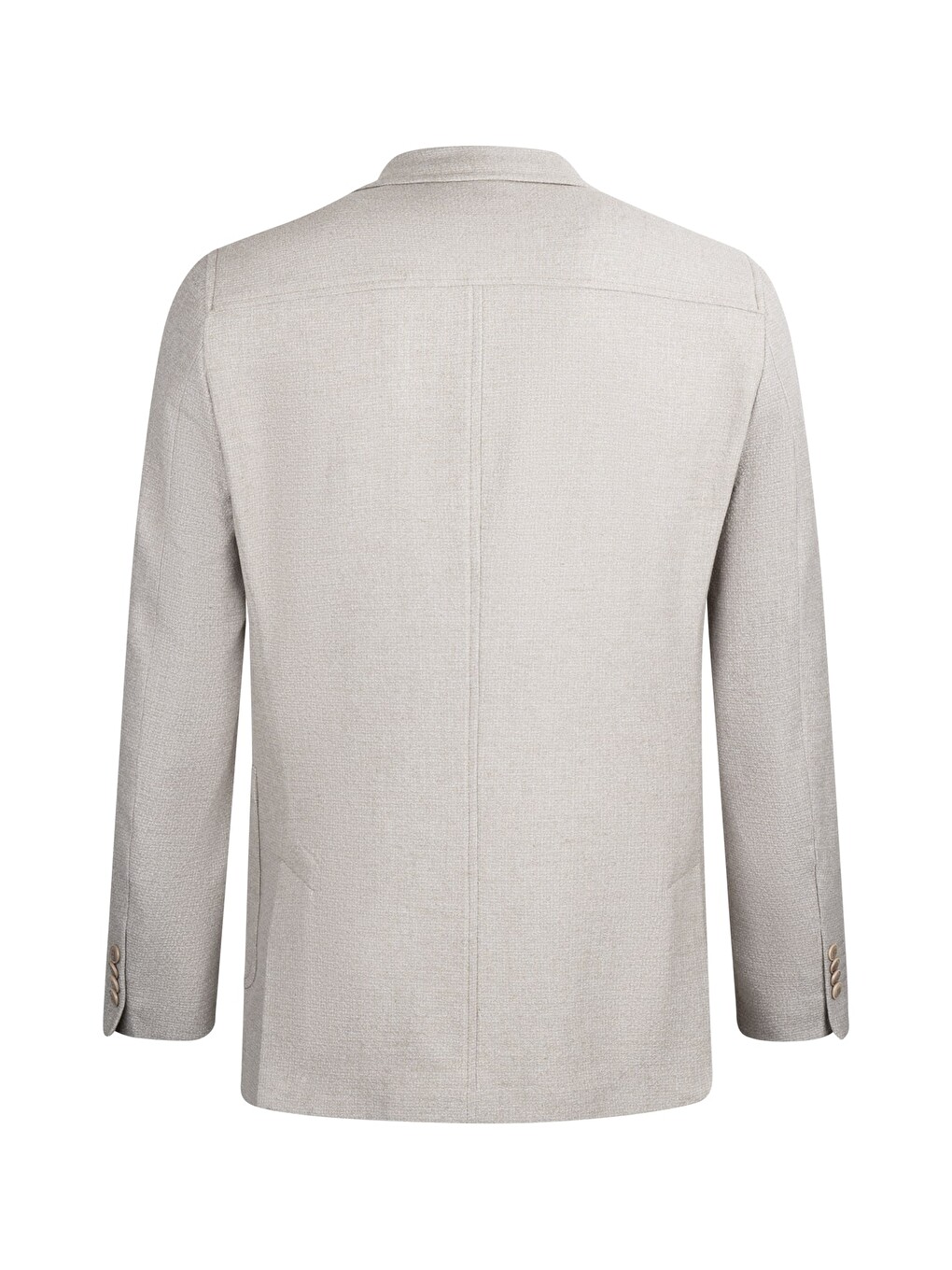 Bej Vizon Comfort Fit Mono Yaka Klasik Keten Ceket-1