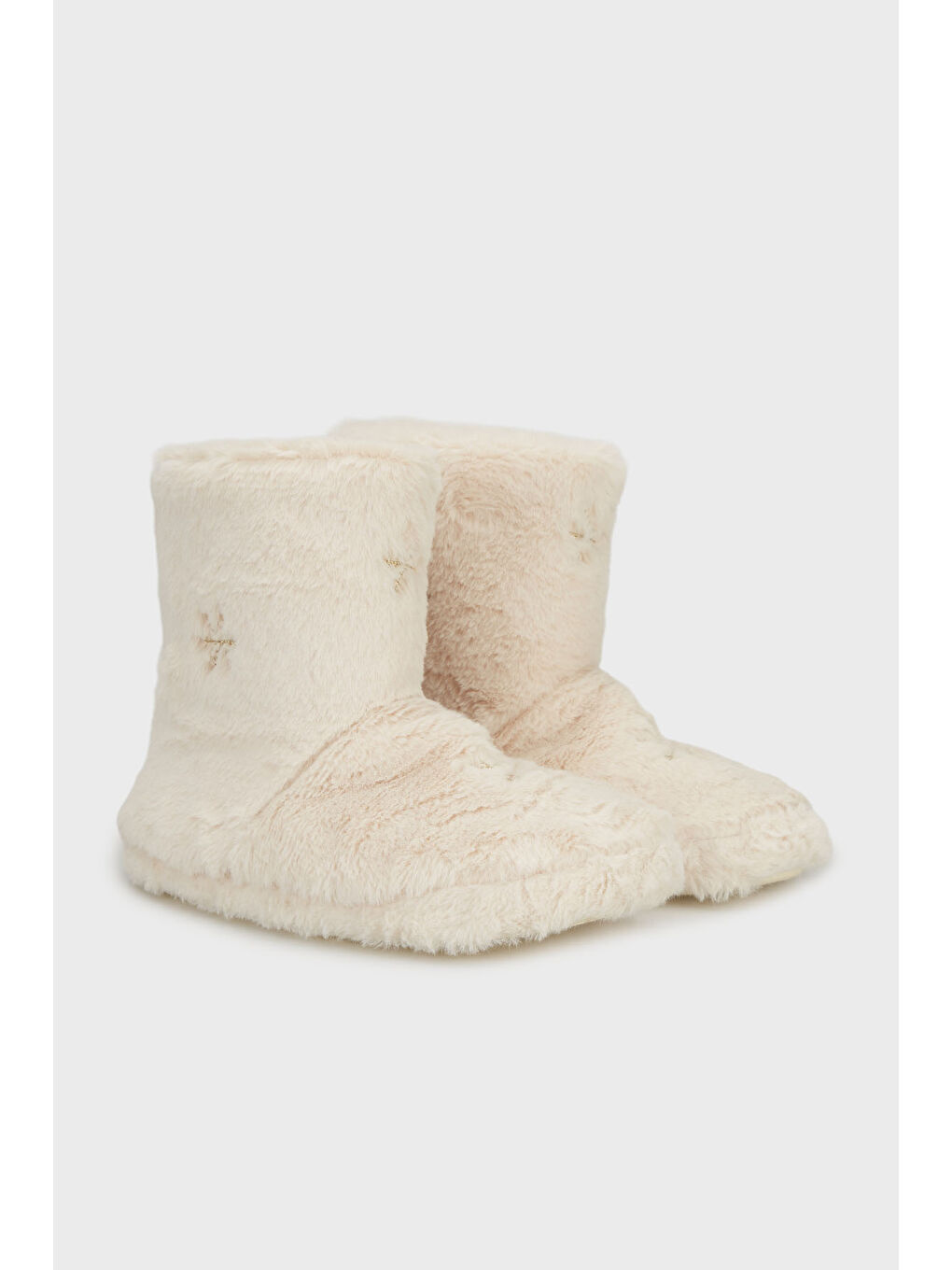 Ekru Yumuşak Dokulu Pelüş Panduf 6722004-2