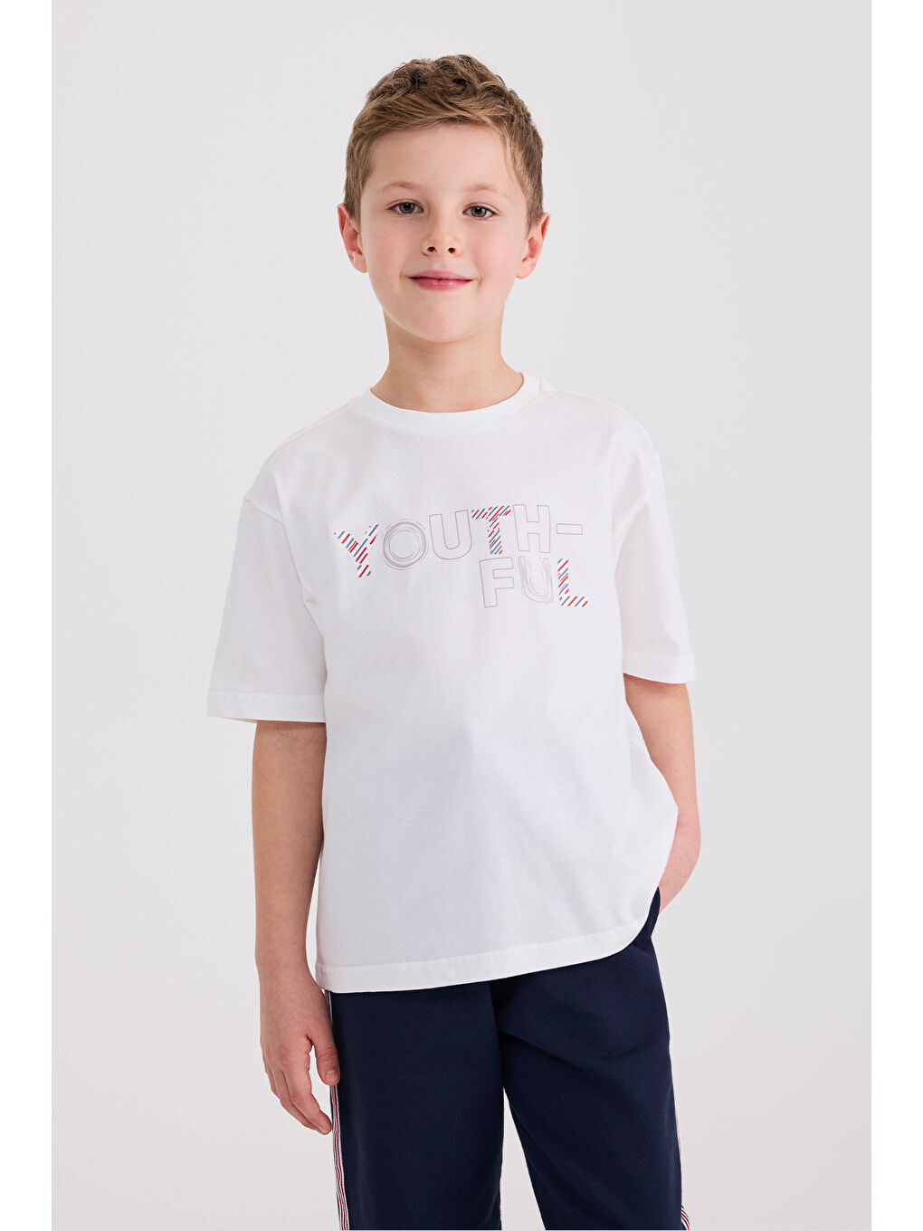 Erkek Çocuk Kısa Kollu Beyaz Tişört-5