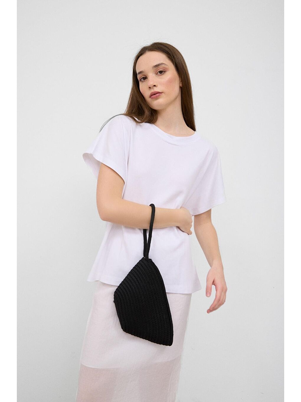 Rome Handmade Hasır Clutch Çanta Siyah-2