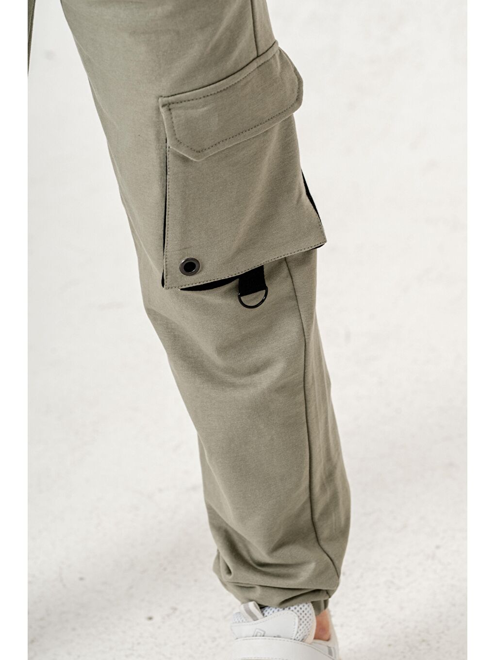 Yeşil Athleisure Baskılı Kargo Cepli Erkek Çocuk Eşofman Altı-5