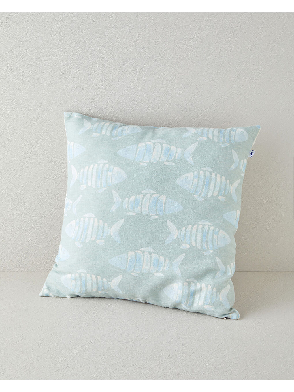 Vintage Marine Dijital Baskı Kırlent Kılıfı 45x45 cm Mavi-yeşil-1