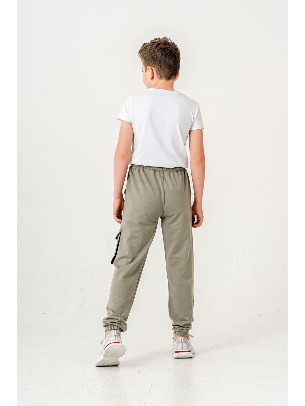 Yeşil Athleisure Baskılı Kargo Cepli Erkek Çocuk Eşofman Altı-6