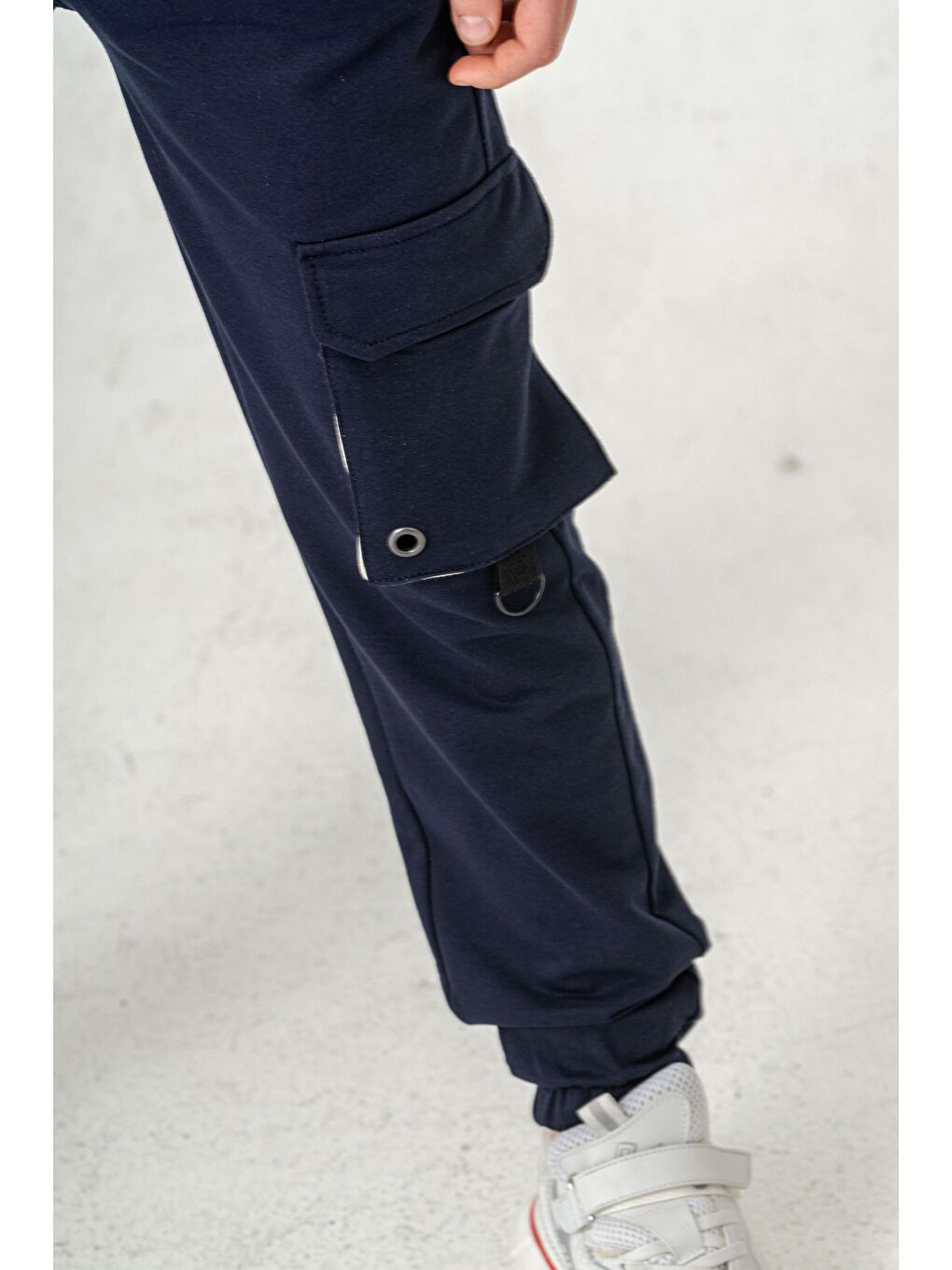 Lacivert Athleisure Baskılı Kargo Cepli Erkek Çocuk Eşofman Altı-4