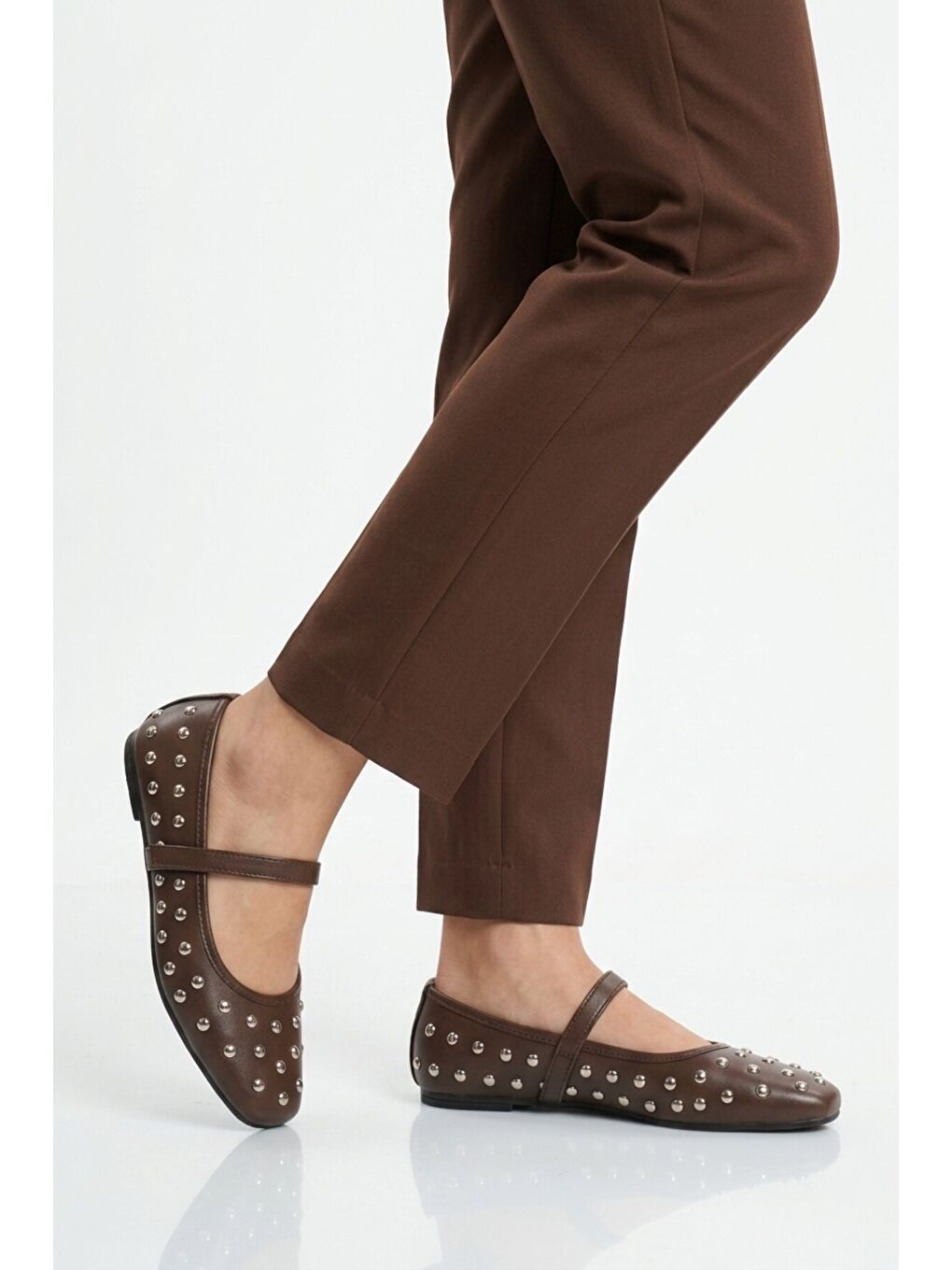 Kahverengi Kahve Hafif Esnek Kemerli Babet Ayakkabı K-305 Z-1