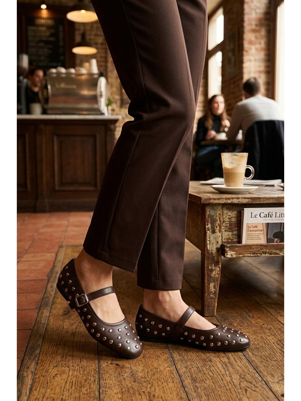 Kahverengi Kahve Hafif Esnek Kemerli Babet Ayakkabı K-305 Z-2