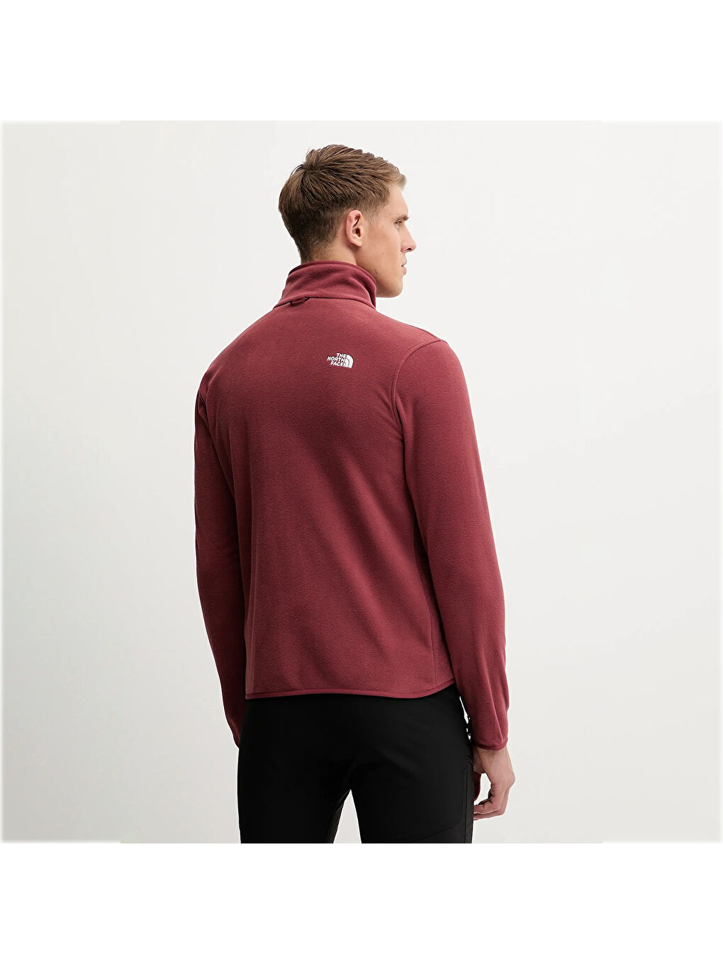 Glacier Fleece Erkek Kırmızı Dik Yaka Fermuarlı Sweatshirt-1