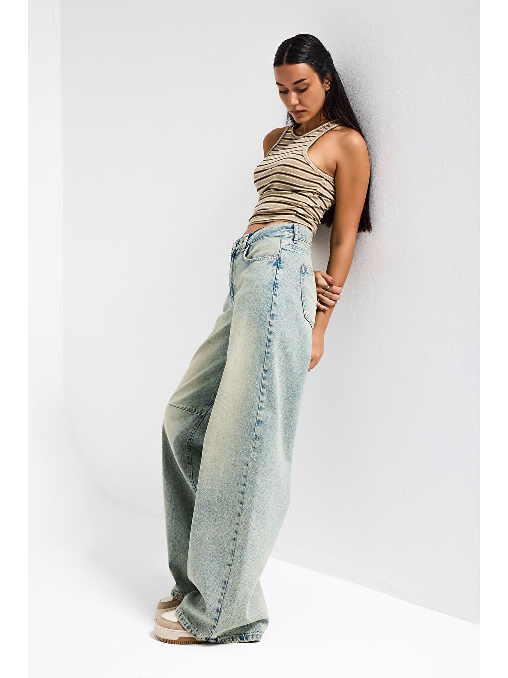 Mavi Kadın T.Kot Rengi 4s6-67 Wide Leg Loose Fit %100 Pamuk Denim Jean-1