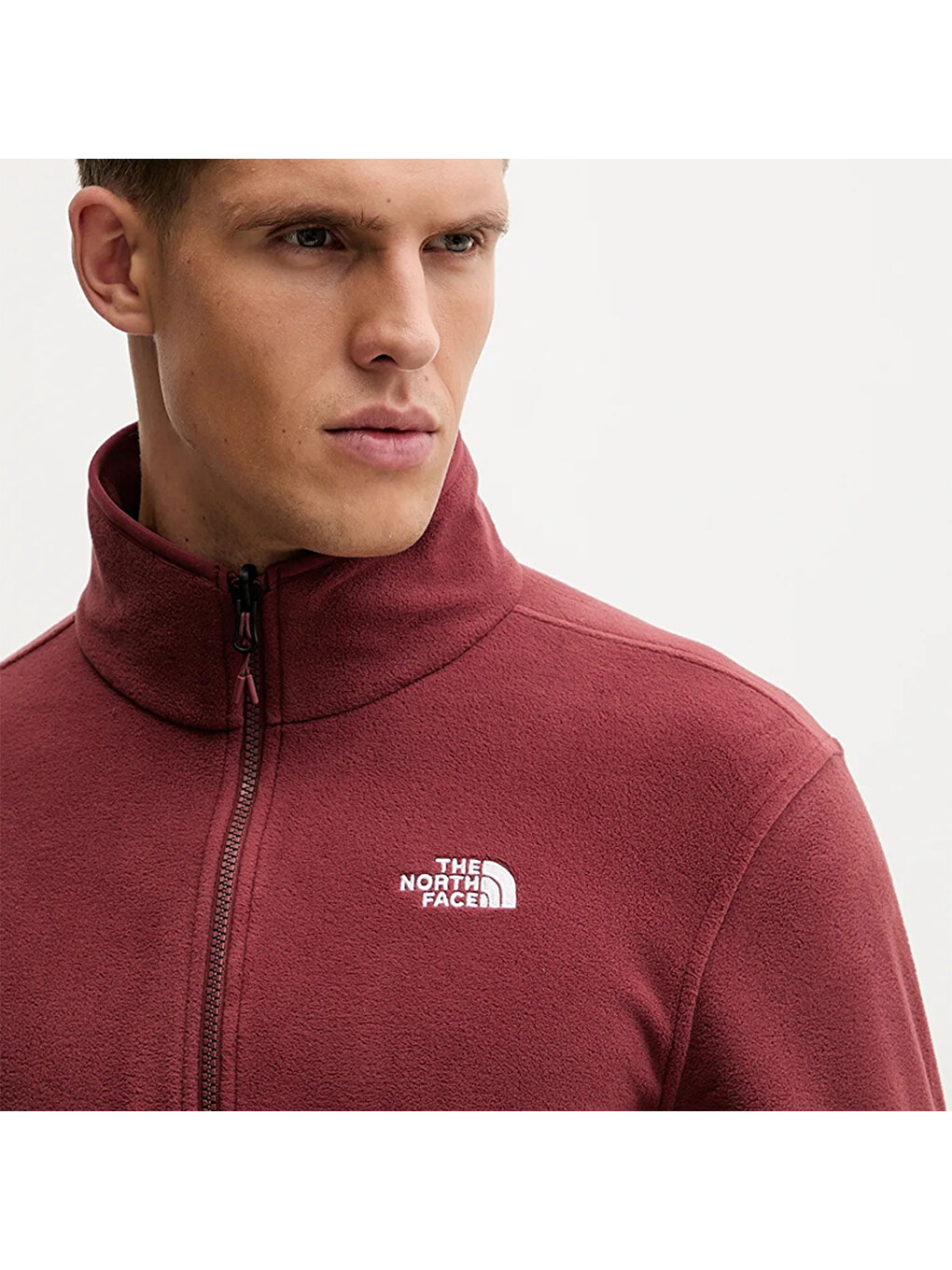 Glacier Fleece Erkek Kırmızı Dik Yaka Fermuarlı Sweatshirt-3