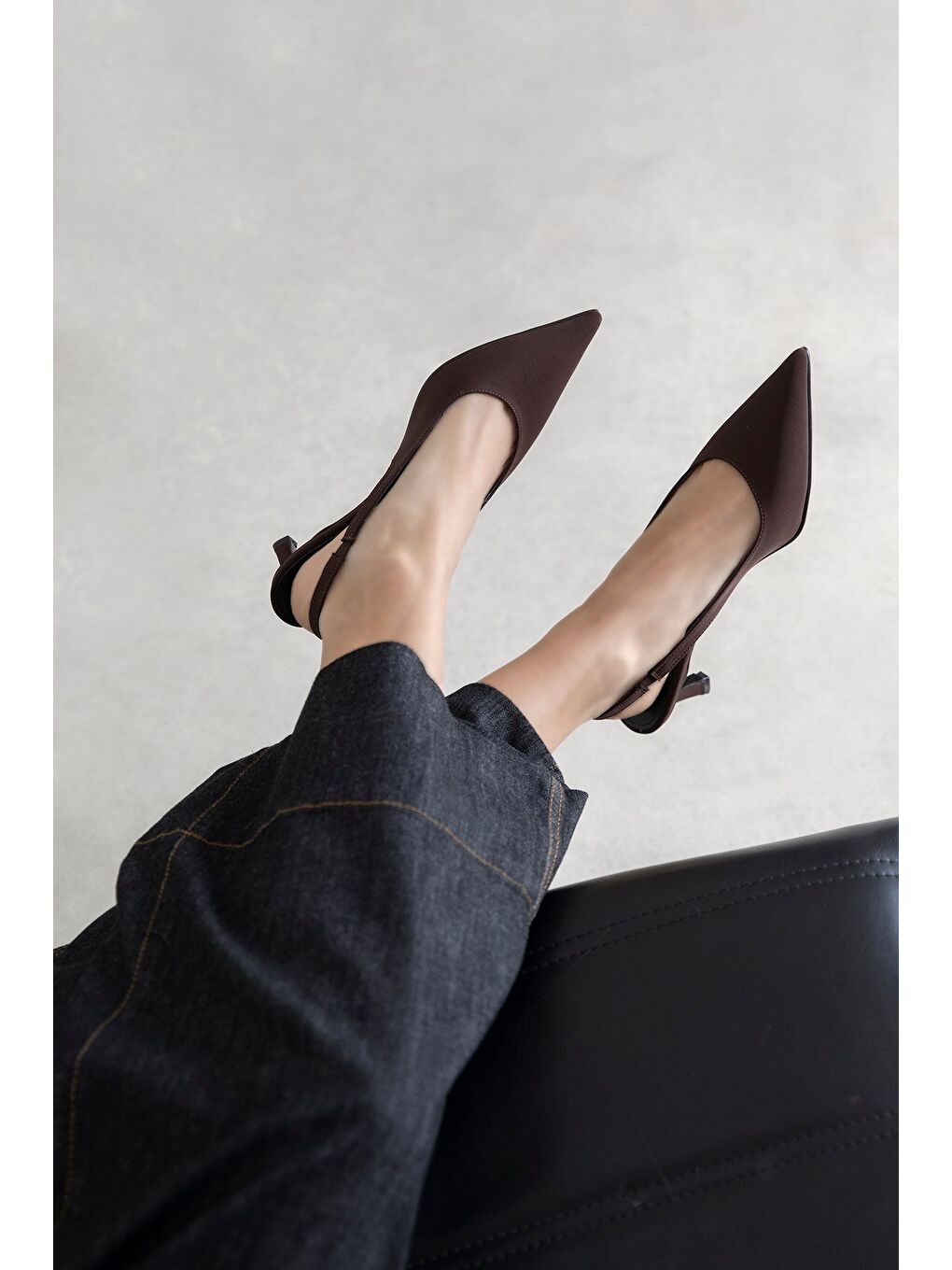 Kahverengi Molly  Kadın Topuklu Kumaş  Ayakkabı Kahve-2