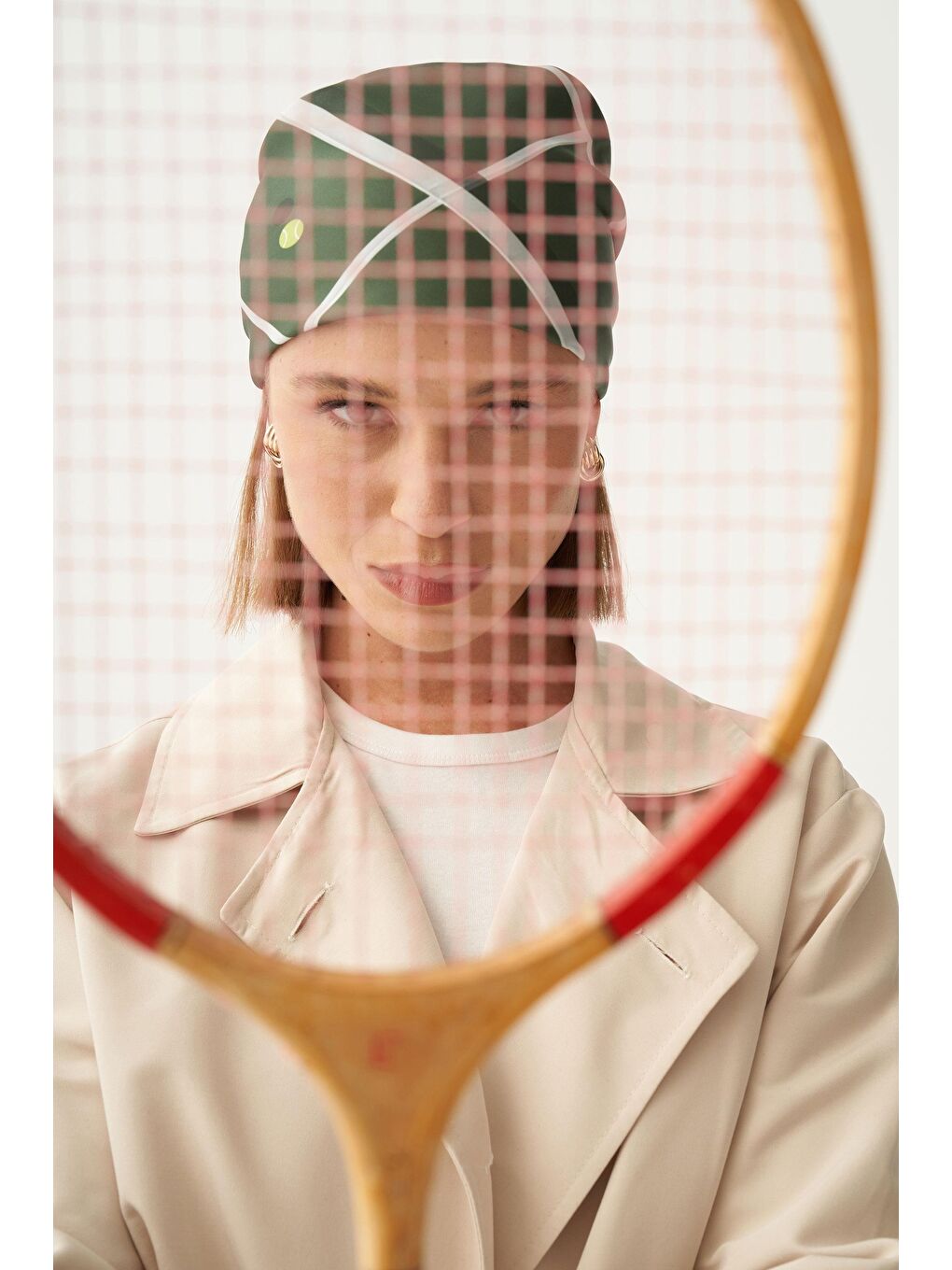 Bej Taş-Asimetrik Düğmeli Arkası Pileli Trençkot-7