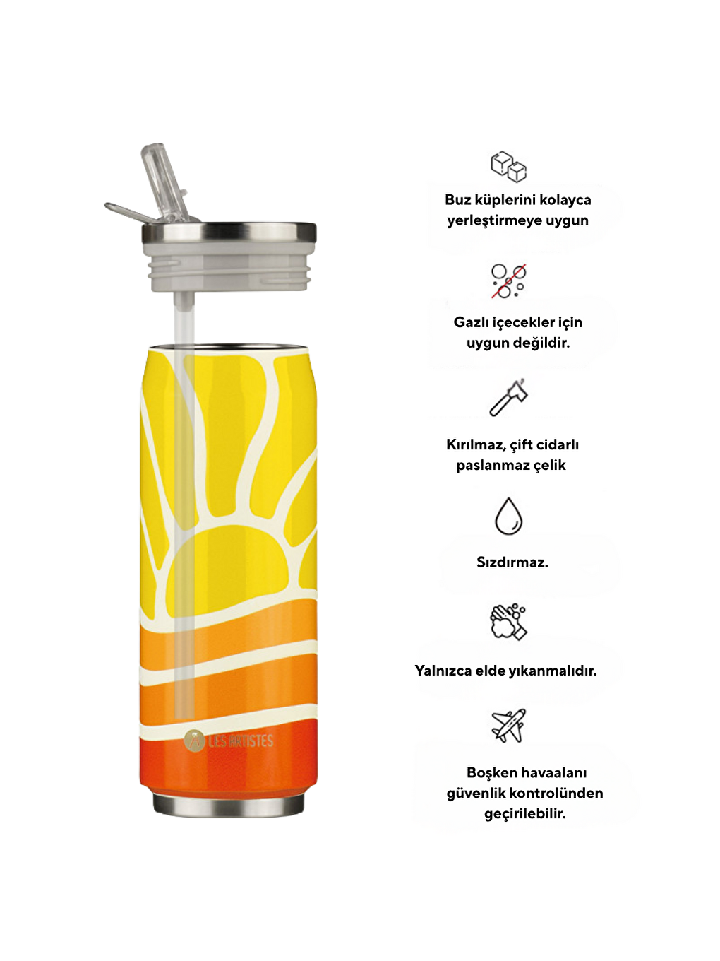 Turuncu Isı Yalıtımlı Kutu Çelik Termos 500ml Sun Festival-2