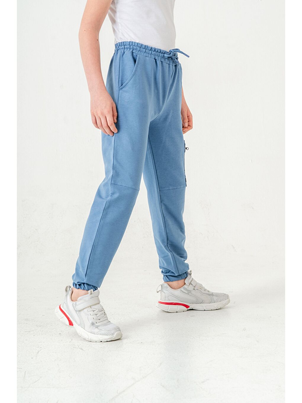 Mavi Kargo Cepli Cep Kamuflaj Baskılı Fermuarlı Erkek Çocuk Eşofman Altı-6