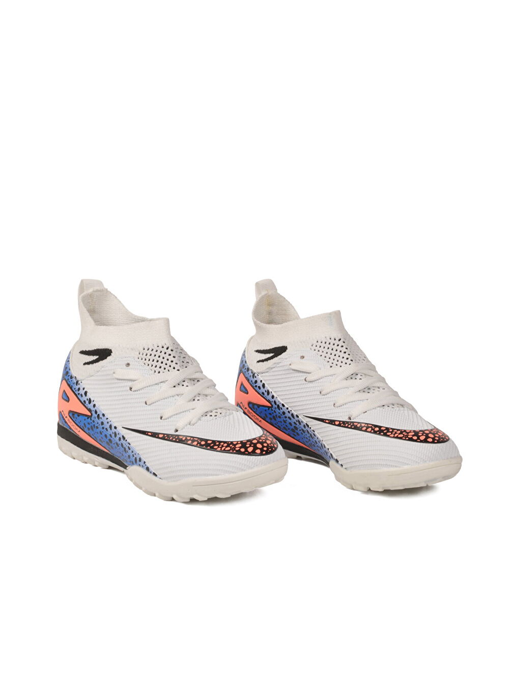 Beyaz Siyah Bilekten Çoraplı Çocuk Halı Saha Ayakkabısı 610 Süperfly F-P-2