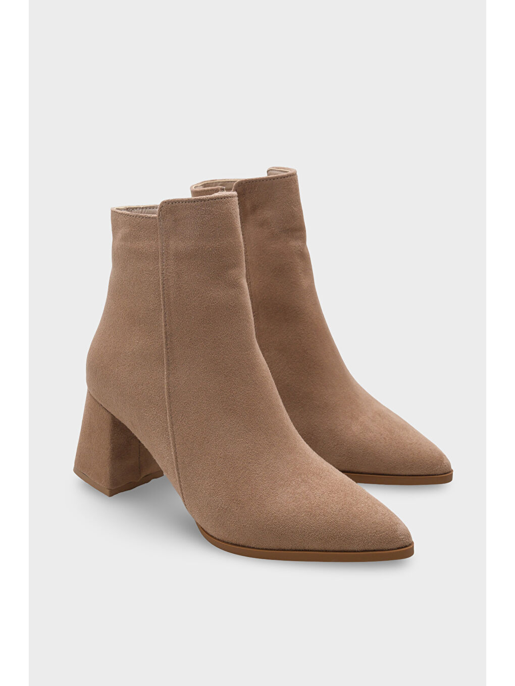 Bej Fannie Kadın Sivri Burun Vizon Bot-1