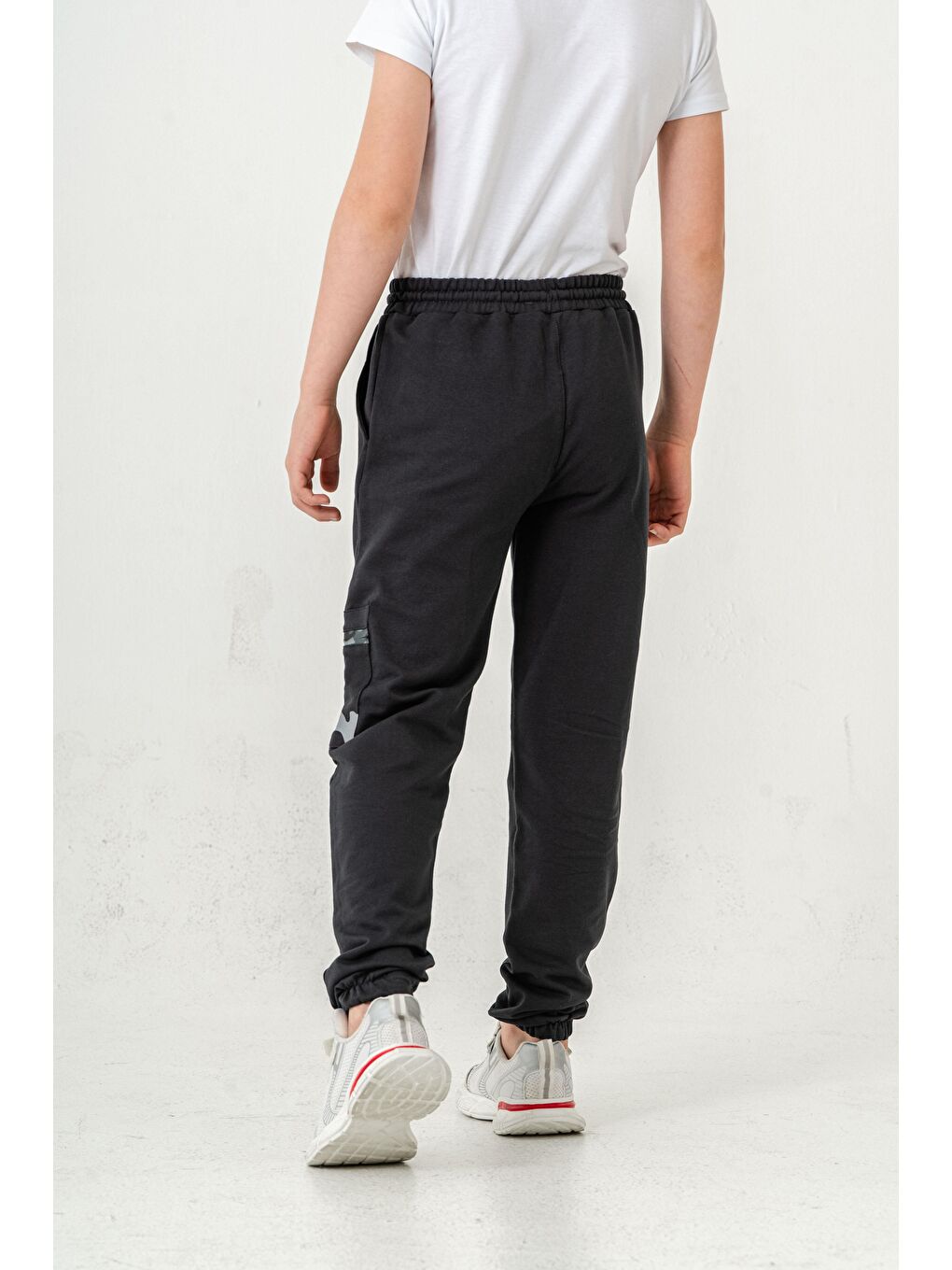 Gri Kargo Cepli Cep Kamuflaj Baskılı Fermuarlı Erkek Çocuk Eşofman Altı-7