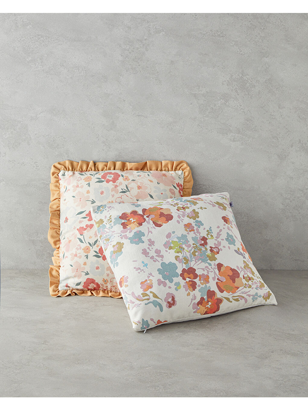 Beyaz Flower Kırlent Kılıfı 45x45 cm Multicolor-2