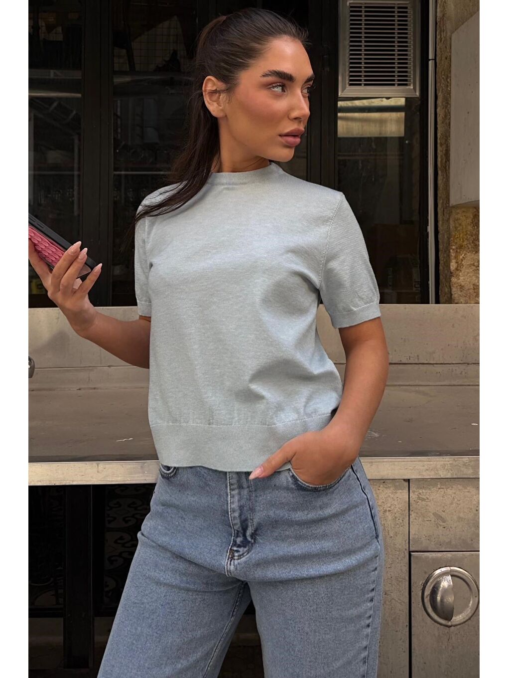 Mavi Bisiklet Yaka Kadın Triko Tişört Mg2703-1