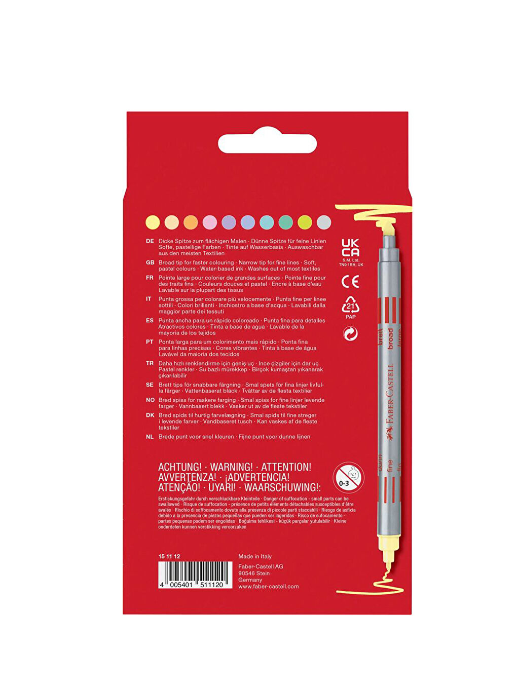 Çift Uçlu Keçeli Kalem 10'lu Pastel, Su Bazlı Yıkanabilir,Ergonomik Gövde-1