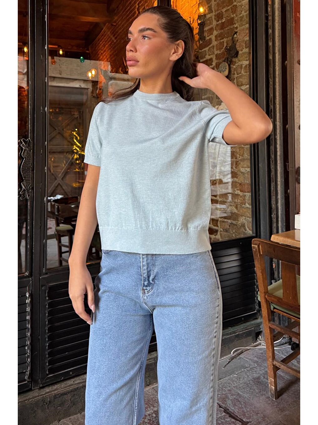 Mavi Bisiklet Yaka Kadın Triko Tişört Mg2703-4