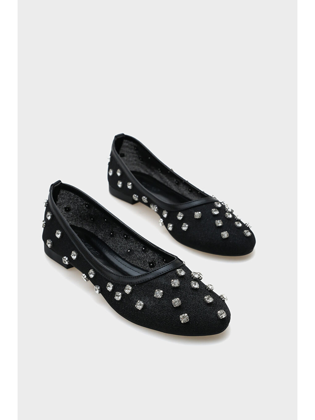 Siyah Aura Taşlı File Kadın Babet-1