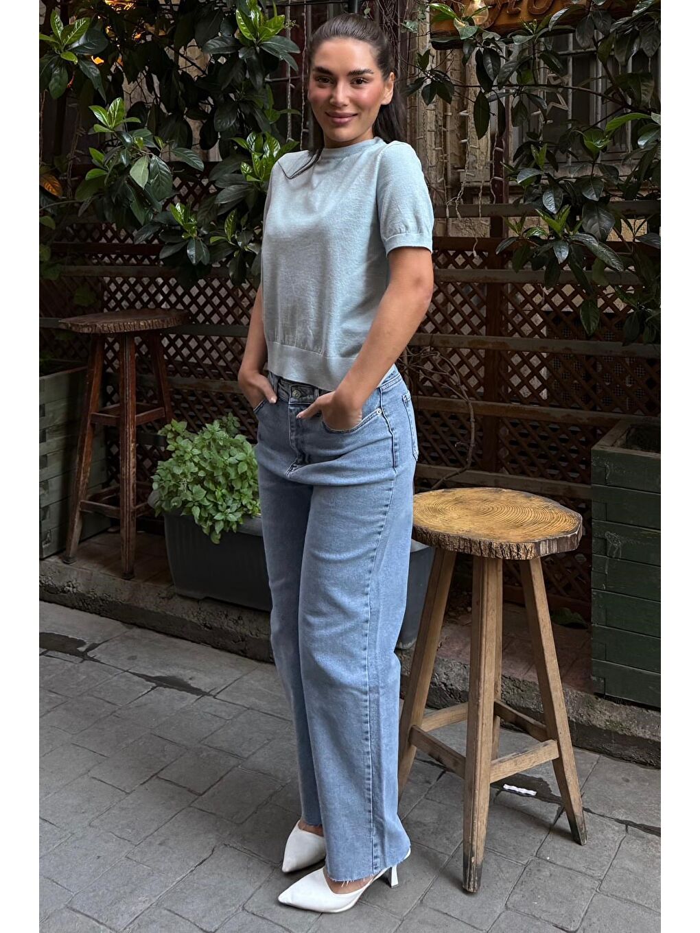 Mavi Bisiklet Yaka Kadın Triko Tişört Mg2703-6