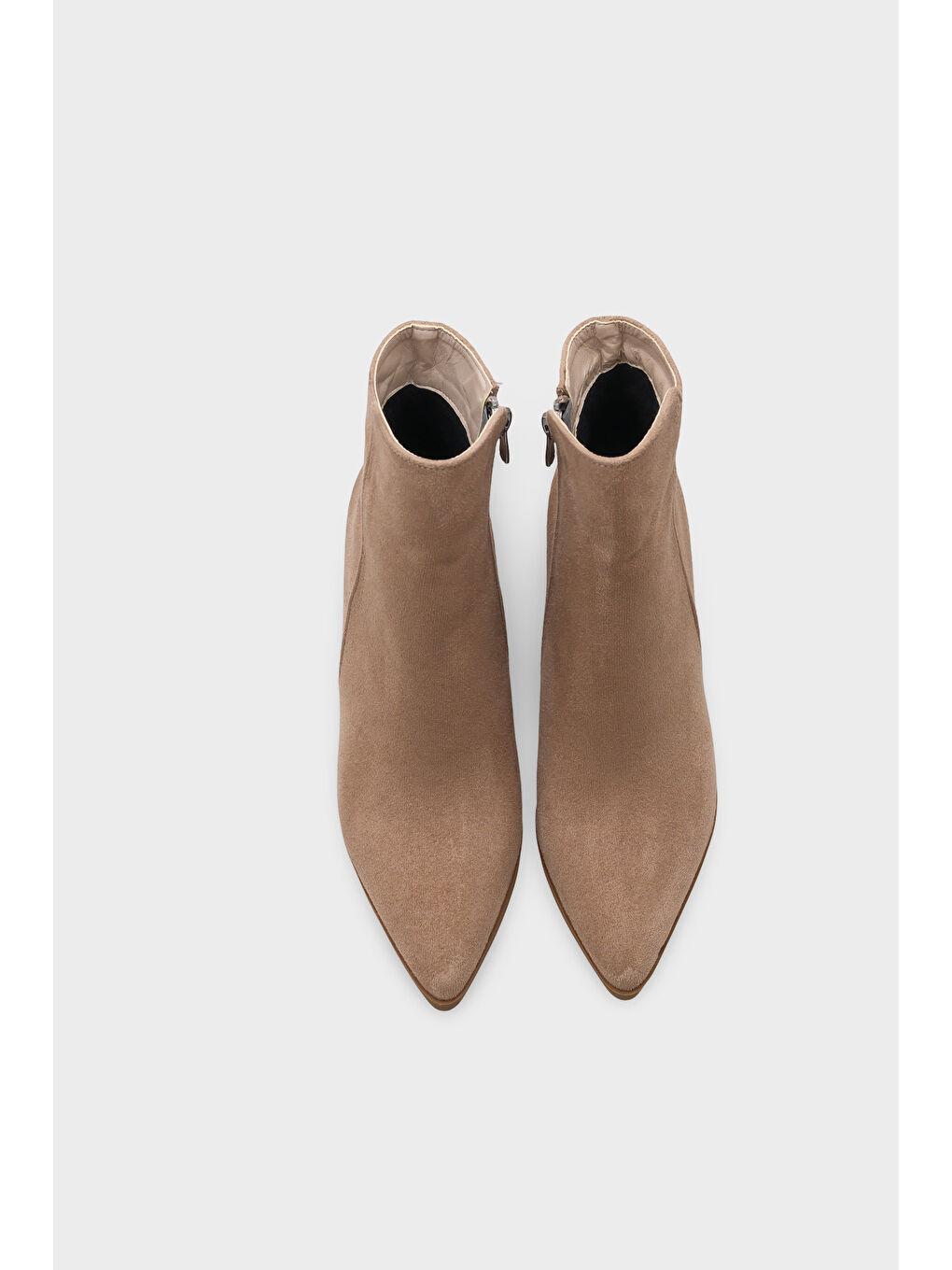 Bej Fannie Kadın Sivri Burun Vizon Bot-5