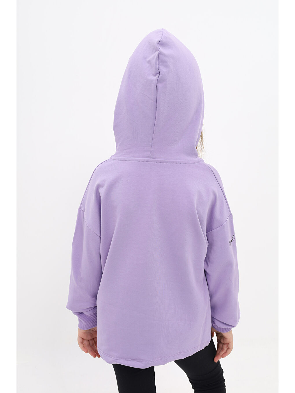 Lila Kız Çocuk Baskılı Sweatshirt-3