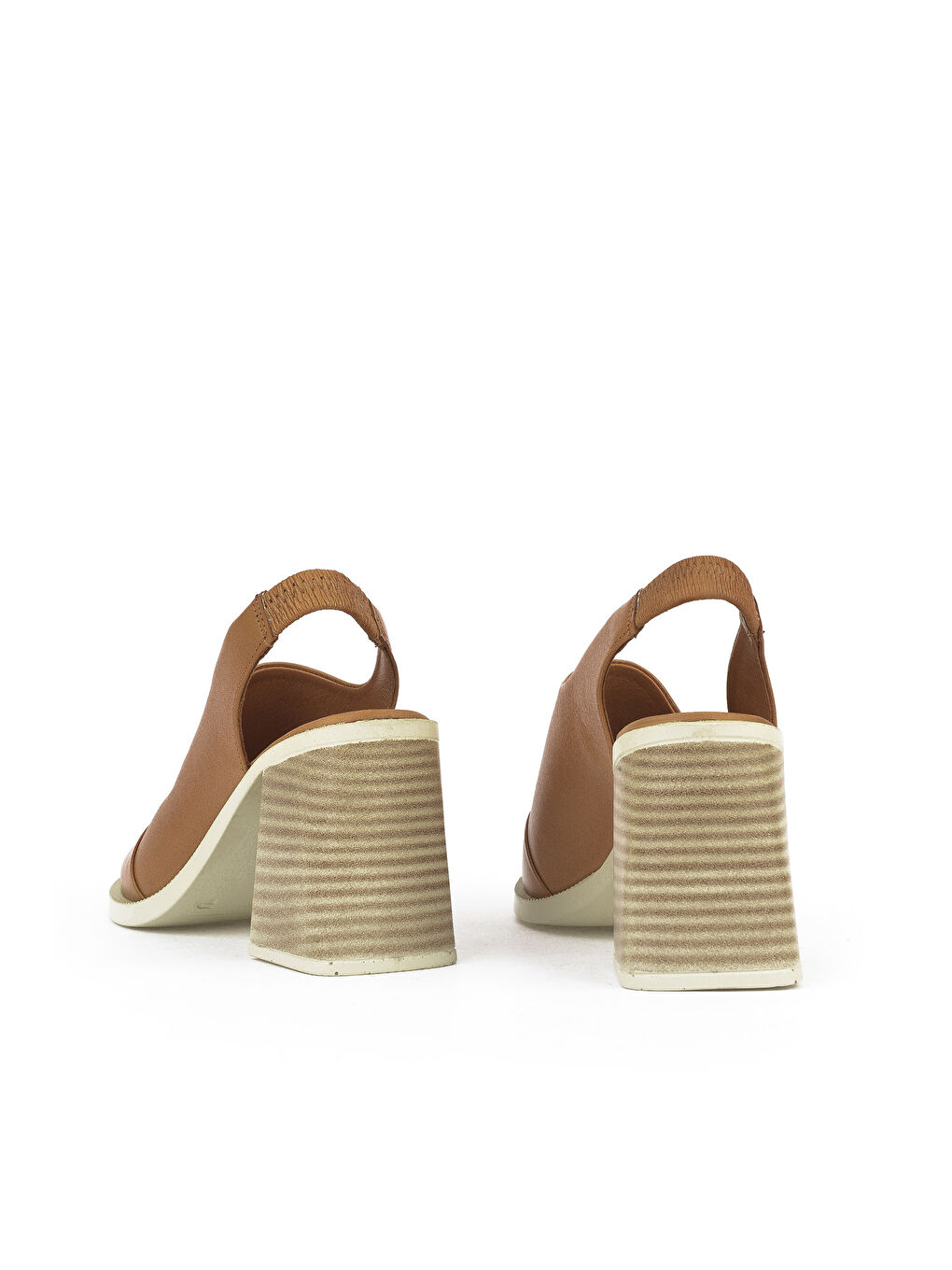 Kahverengi Kadın Hakiki Deri Topuklu Sandalet 151992Z54004 Taba-2