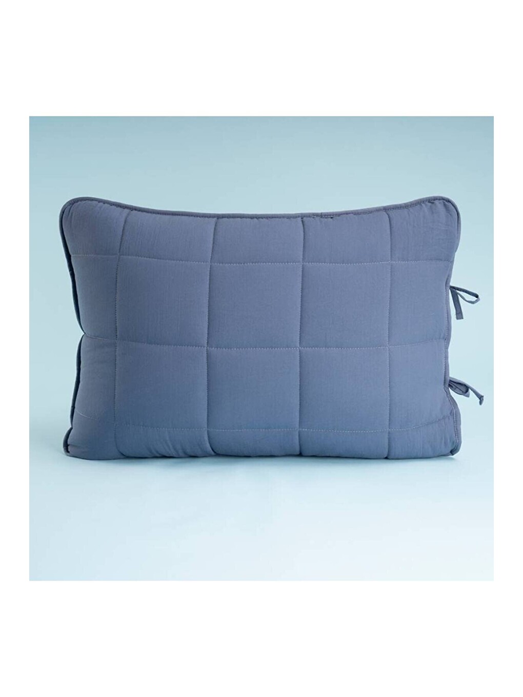 Lacivert Kullanımı Kolay Çift Kişilik Yastık Alezi Ve Yorgan Seti 220x240 Cm Denim - Egeo Life Serisi-5