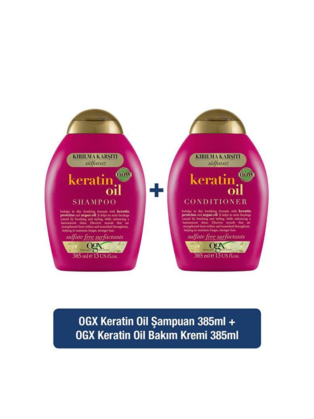 OGX Renksiz Keratin Oil Sülfatsız Şampuan ve Bakım Kremi