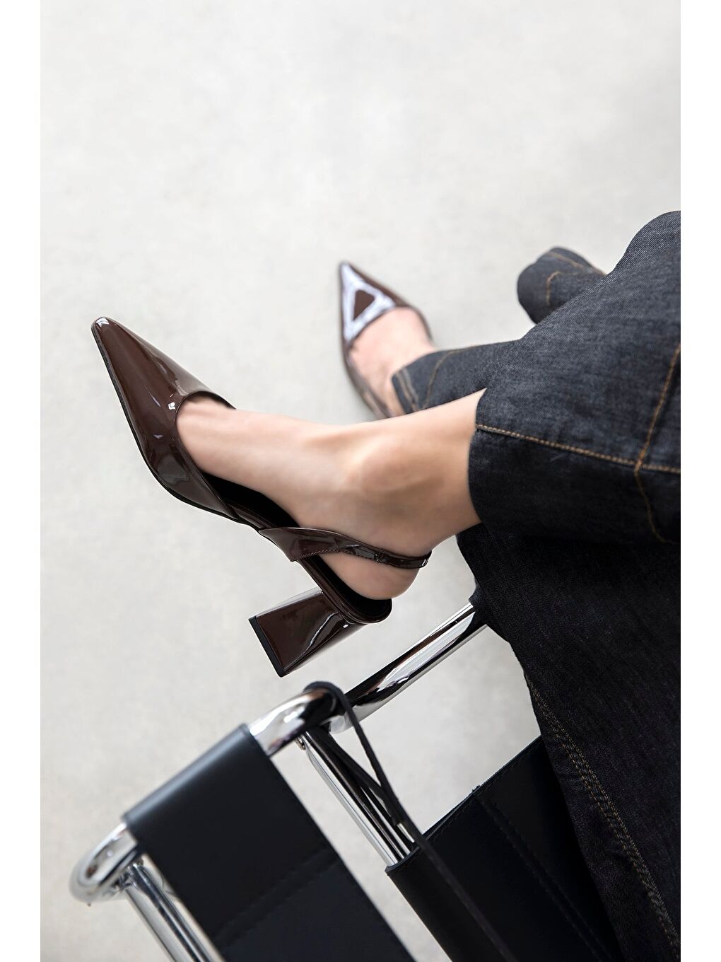 Kahverengi Luan Kadın Rugan Topuklu Ayakkabı Kahve-1