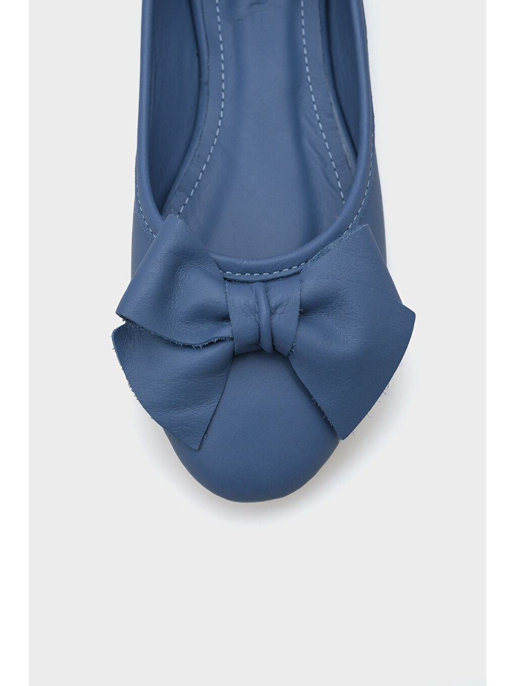 Mavi Bliss Kadın Hakiki Deri Fiyonk Aksesuarlı Babet-2