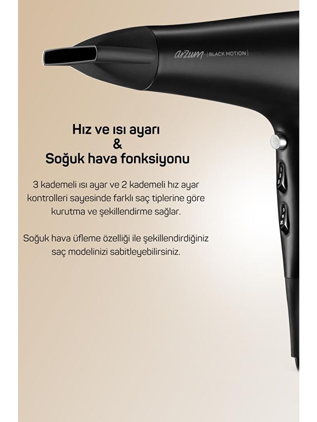 ARZUM Renksiz AR5099 Black Motion Saç Kurutma Makinesi - 4