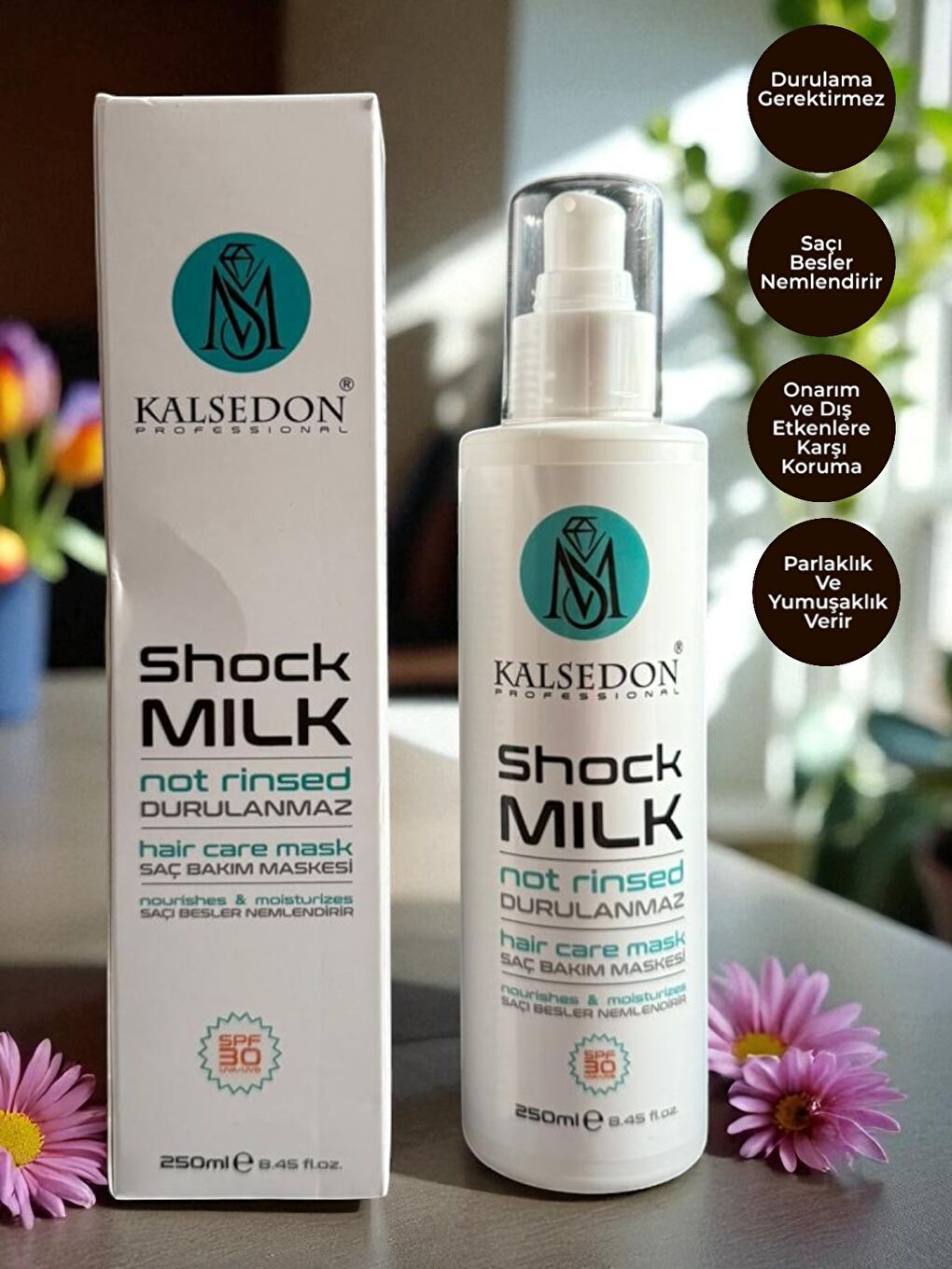 MS Kalsedon Shock Milk Durulamasız Keratin Saç Bakım Maske Sütü 250ml-3