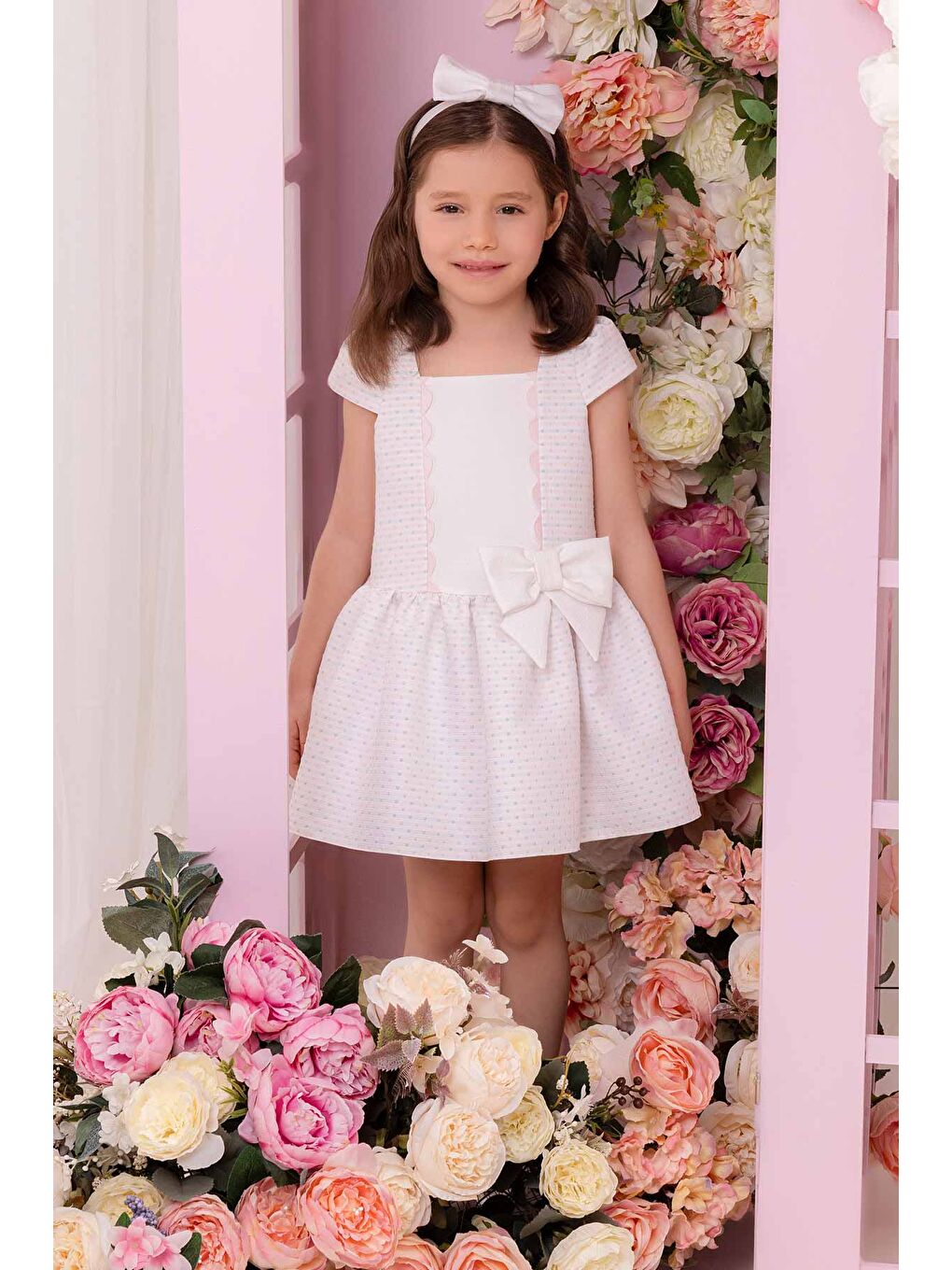 Bej Kız Bebek Elbise-4