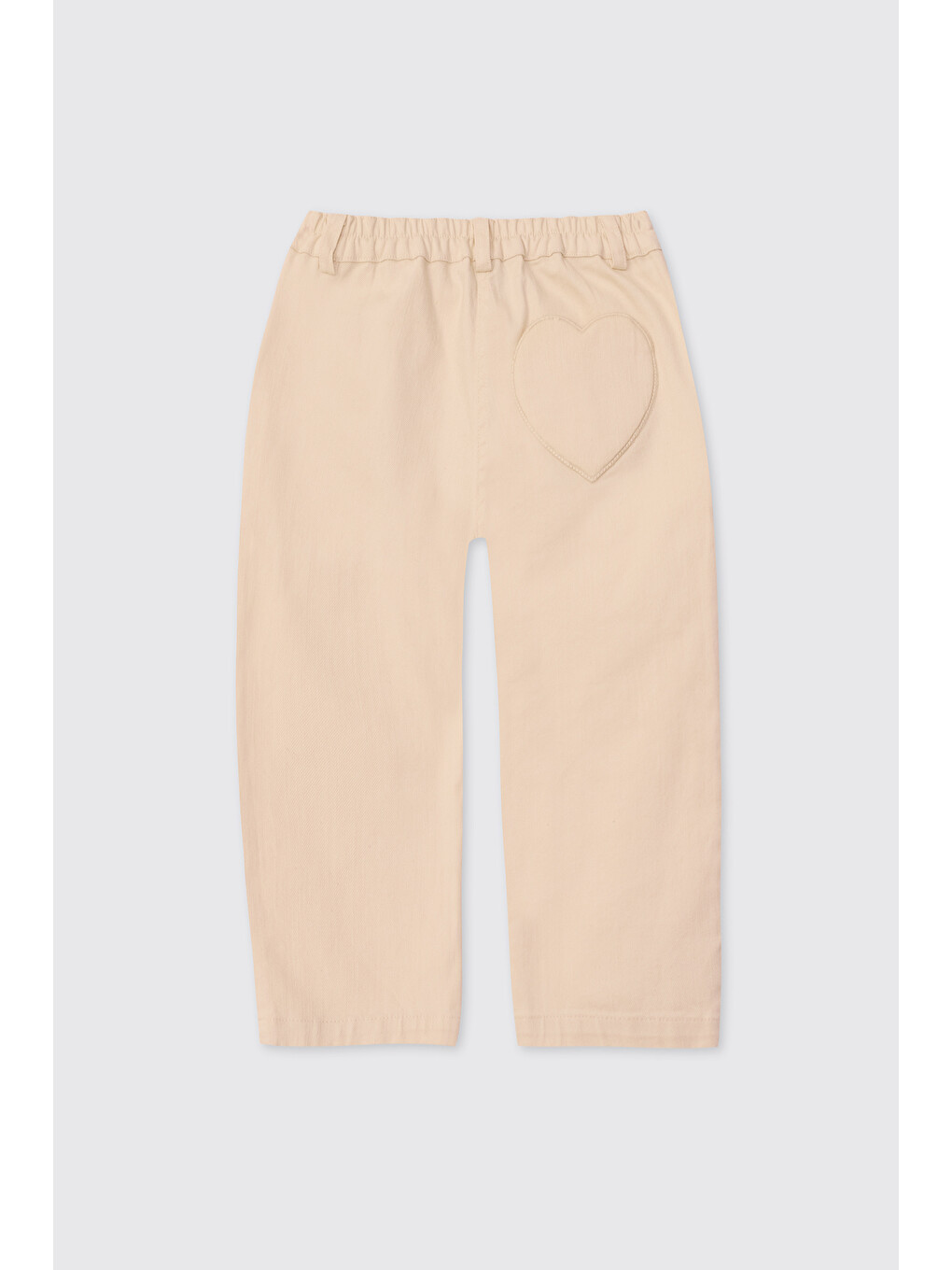 Kız Bebek Beli Lastikli Cepli Bej Pantolon-1