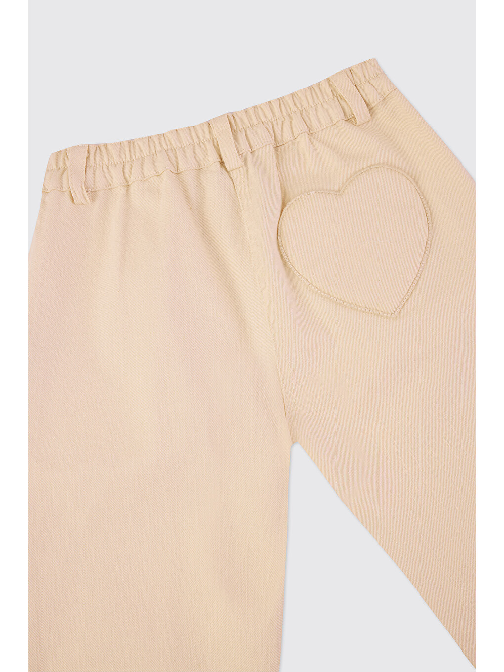 Kız Bebek Beli Lastikli Cepli Bej Pantolon-2