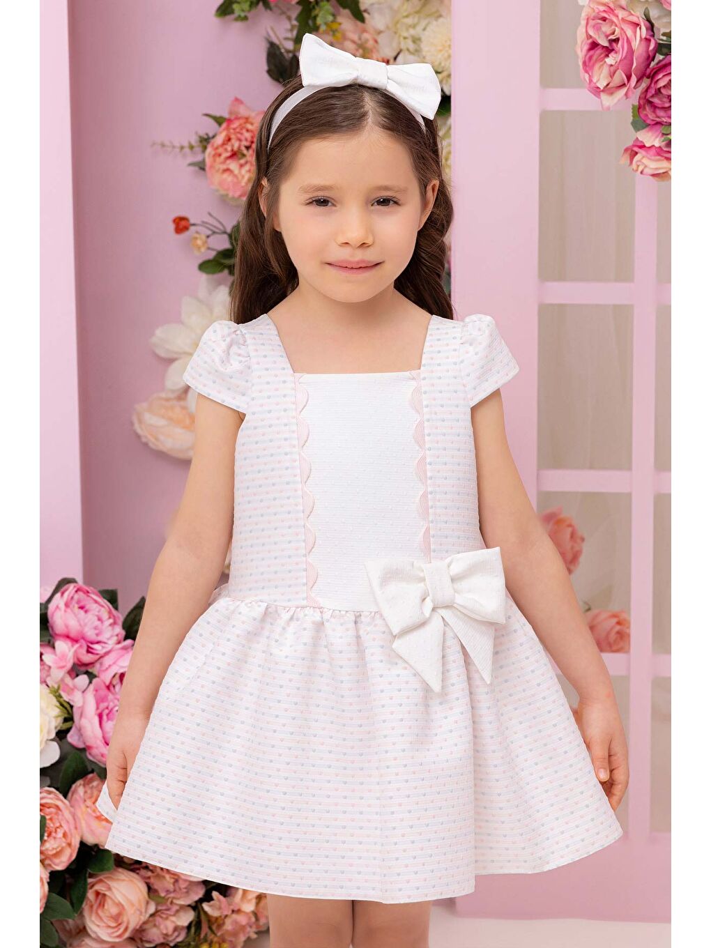 Bej Kız Bebek Elbise-5